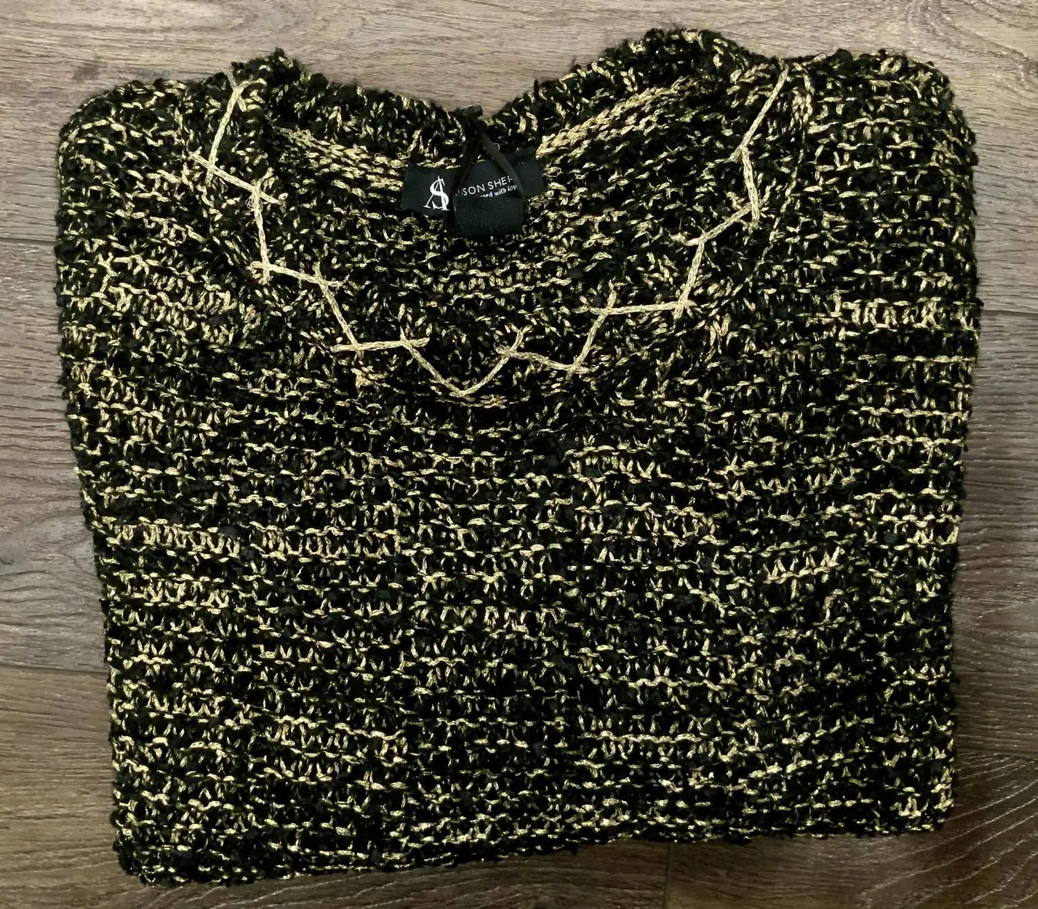 Pull Tissé Noir & Or
