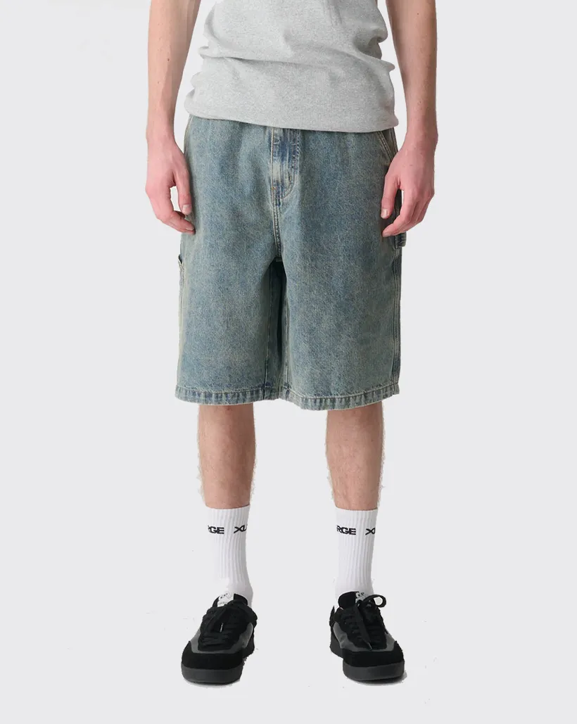 Xlarge Denim Work Short - Stained Blue Mary Janes