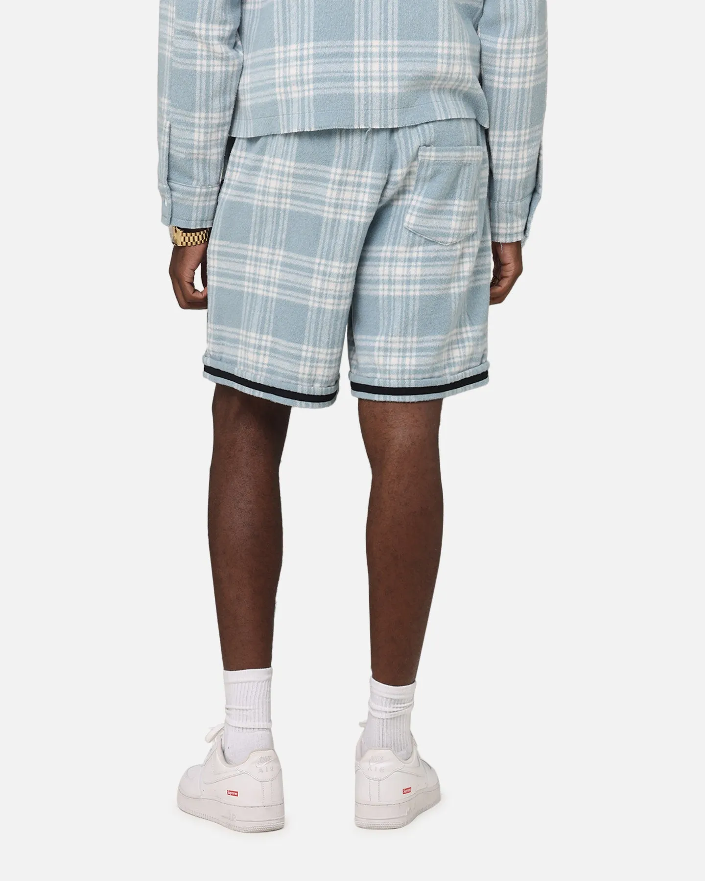 XXIII Shorts de Ballon à Carreaux Bleus