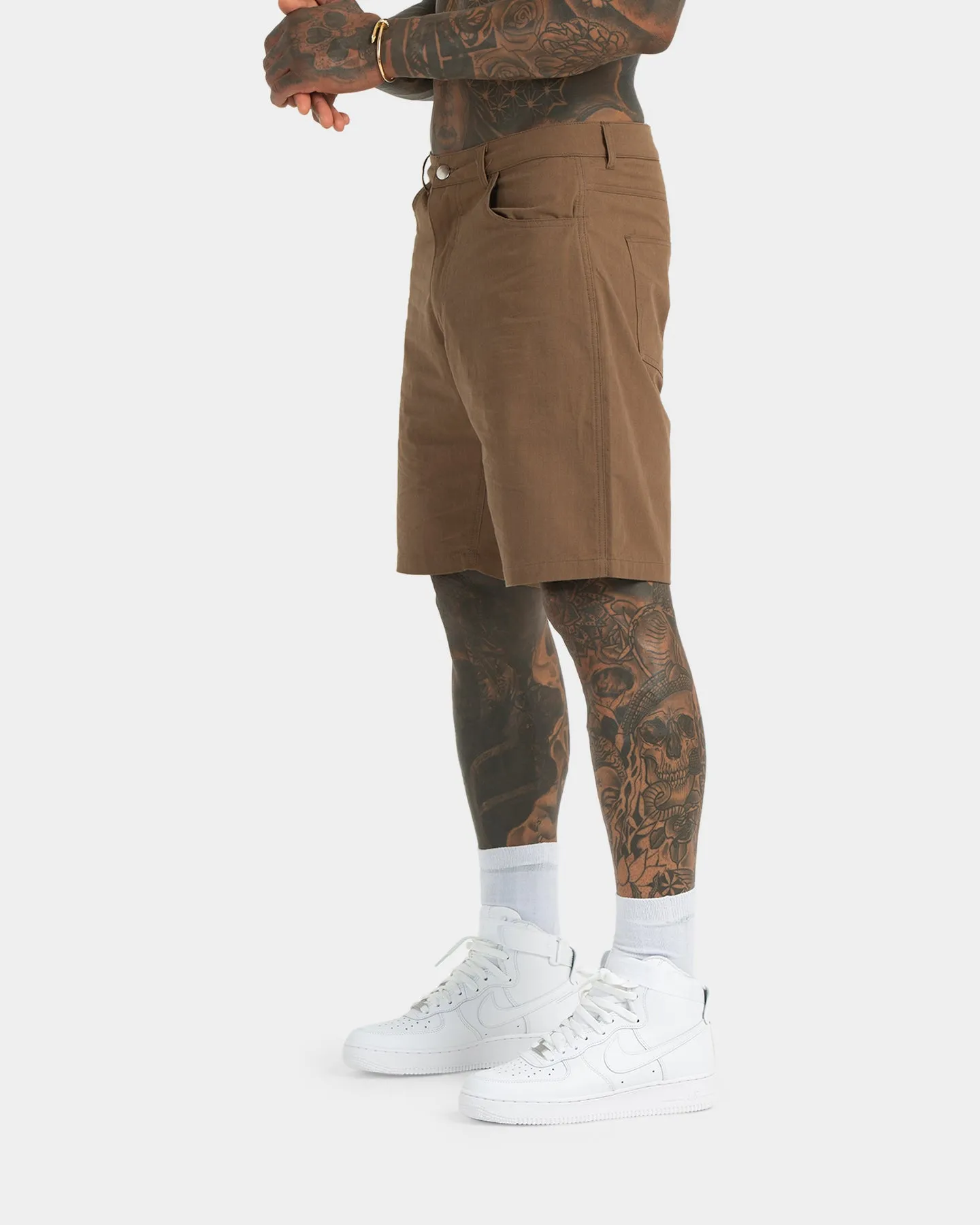 XXIII Zakkai Shorts en Toile de Coton Cigar