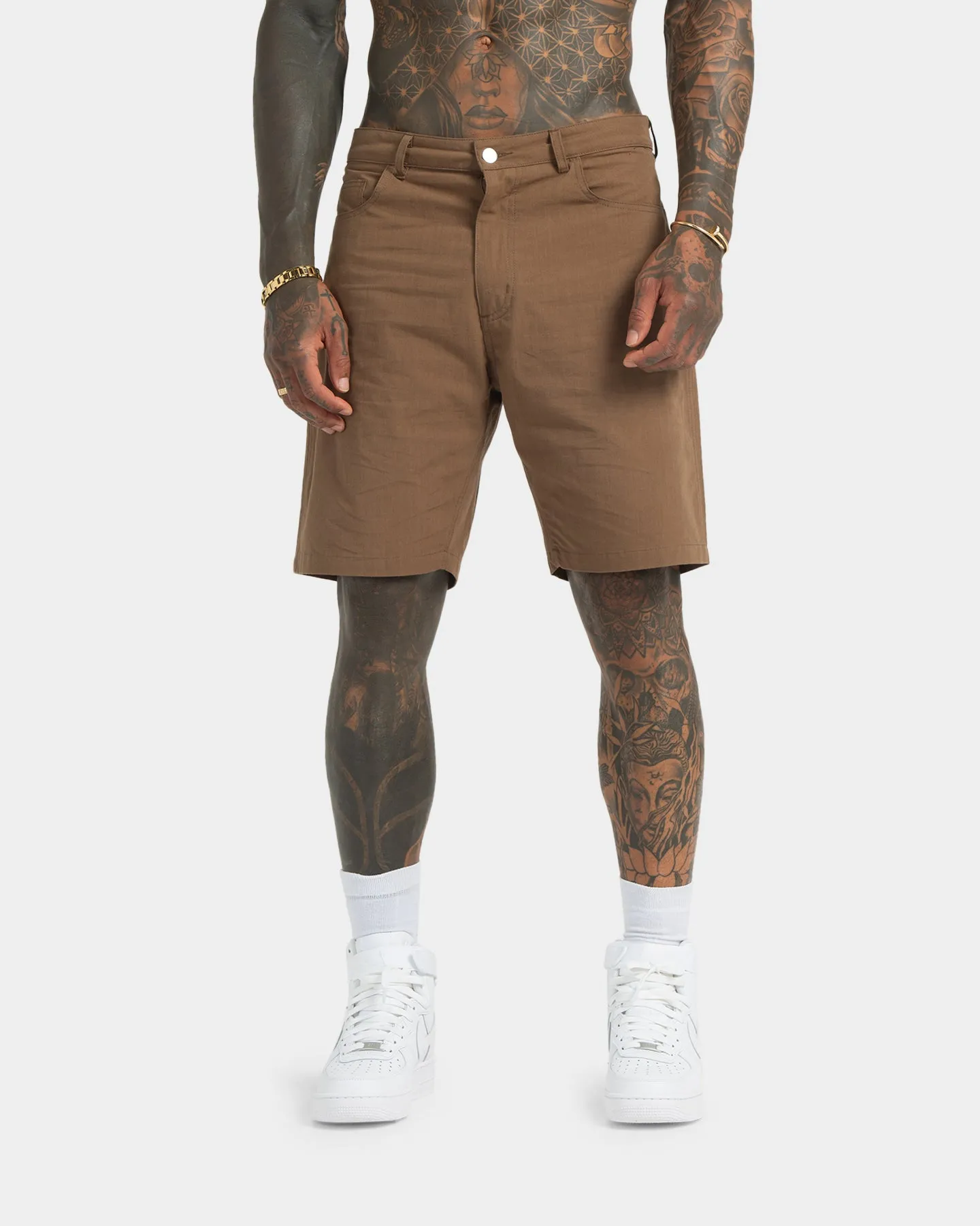 XXIII Zakkai Shorts en Toile de Coton Cigar