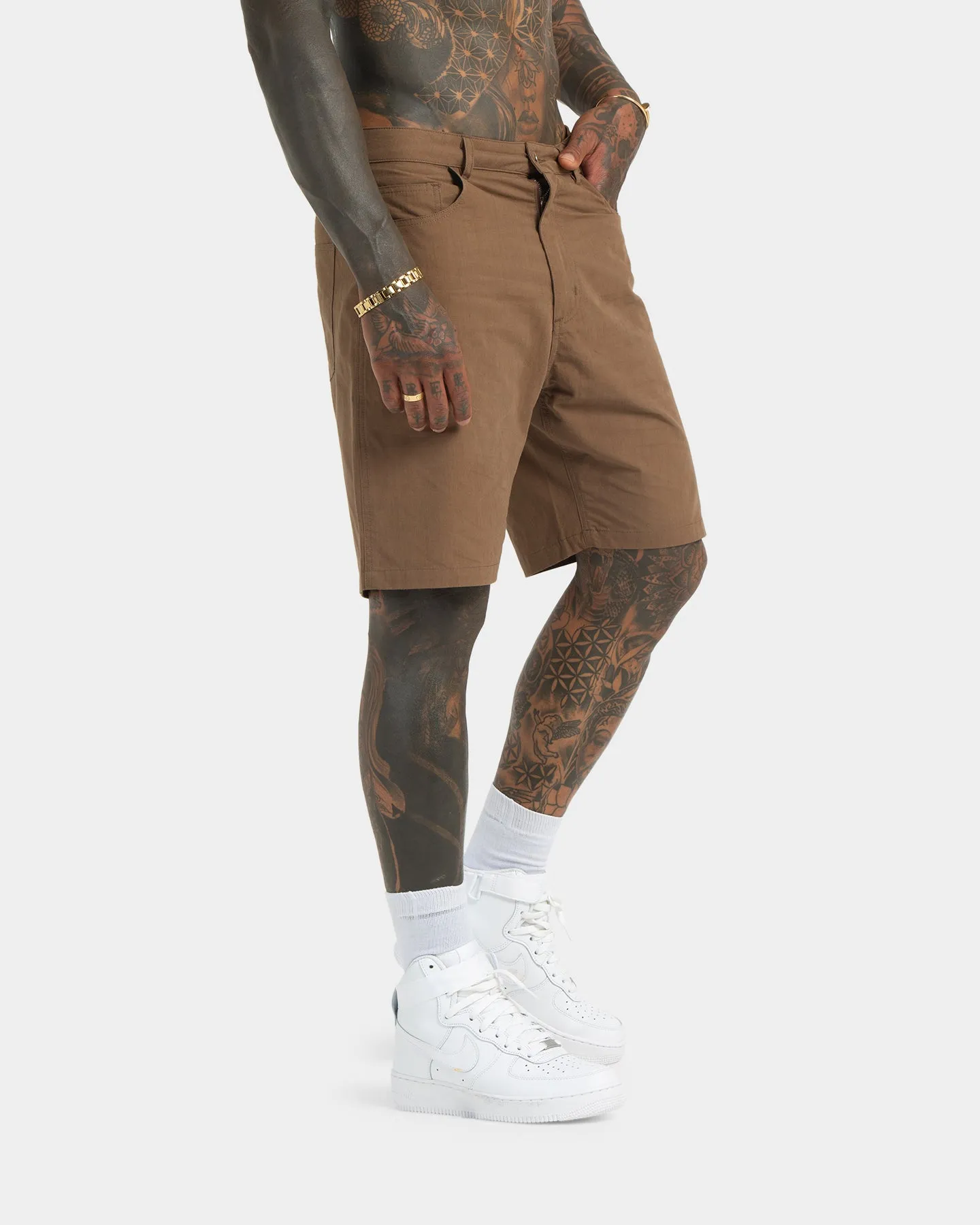 XXIII Zakkai Shorts en Toile de Coton Cigar