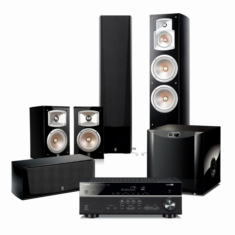 Yamaha RX-V385, NSS-333, NS-777, NS-C444,NS-SW200 Bundle hi-fi analog preamp,hi-fi dynamic range audio,hi-fi stereo for TV
