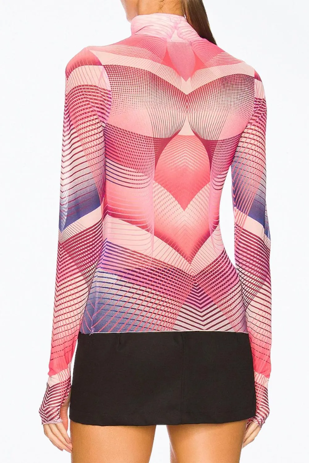 Zadie Pull Col Roulé En Maille Power À Motif Géométrique Moderne