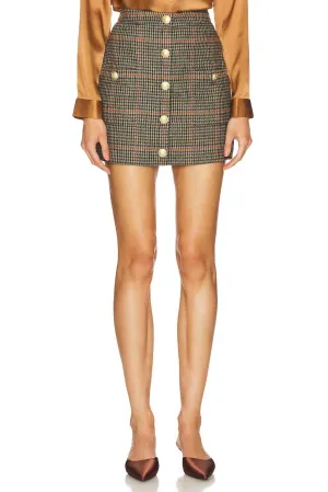 Zander Mini Jupe En Damier Beige/Bleu Vert