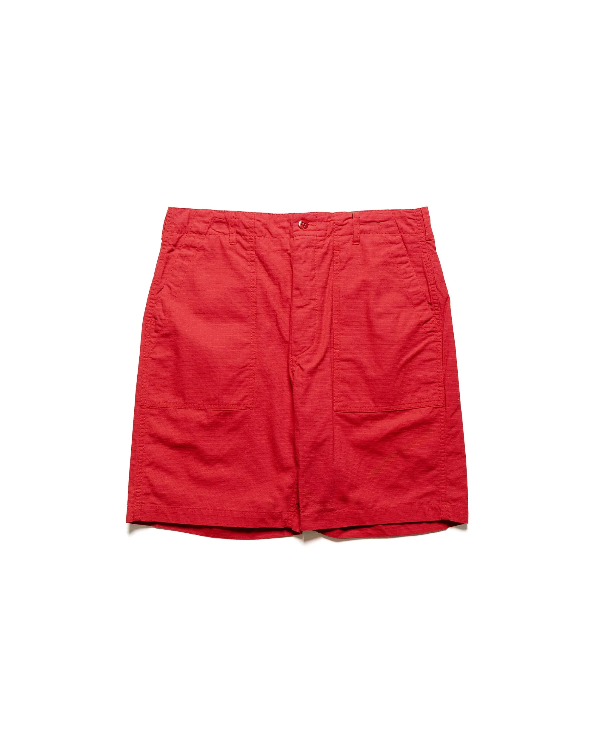 Side Vents Hook Closure Engineered Garments Fatigue Short Red Cotton Ripstop