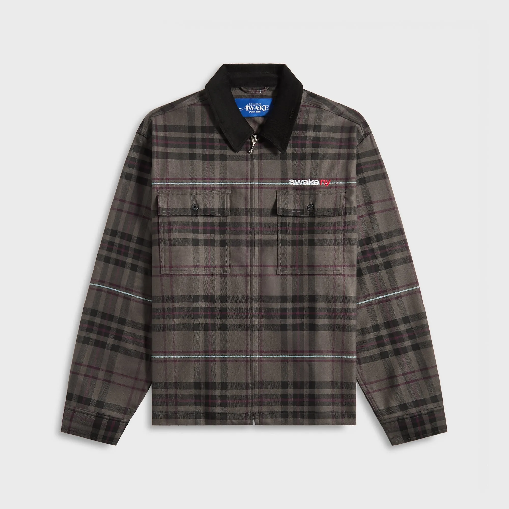 Supportive Hem Opening Awake Ny Plaid Flannel Shirt - Brown