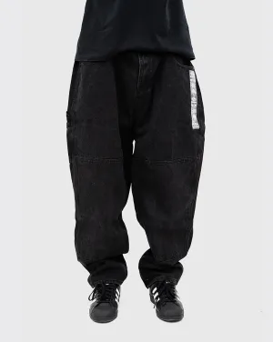 Butter Goods Santosuosso Double Knee Denim Jeans - Washed Black Neck Tie Anti-Parallel Universe